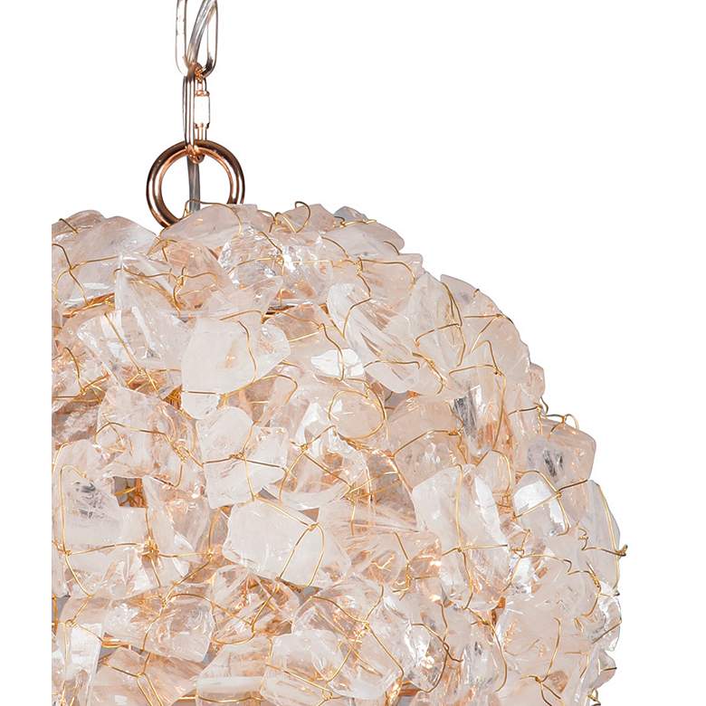 Image 2 Craftmade Roxx 14" Modern Gold and Natural Rock Crystal Globe Pendant more views