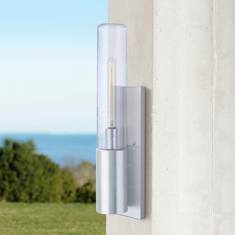 Image 1 Craftmade Sabre 17" High Satin Aluminum Outdoor Wall Light