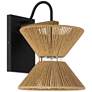 Craftmade Serena 12 1/4" Black and Hemp Rope Hourglass Wall Sconce