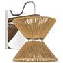 Craftmade Serena 12 1/4" Chrome and Hemp Rope Hourglass Wall Sconce