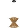Craftmade Serena 12" Black and Natural Hemp Modern Hourglass Pendant