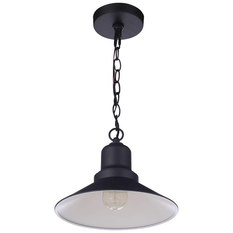 Image 1 Craftmade Singleton 11" Industrial Black Outdoor Barn Pendant Light