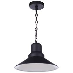 Craftmade Singleton 14" Industrial Black Outdoor Barn Pendant Light