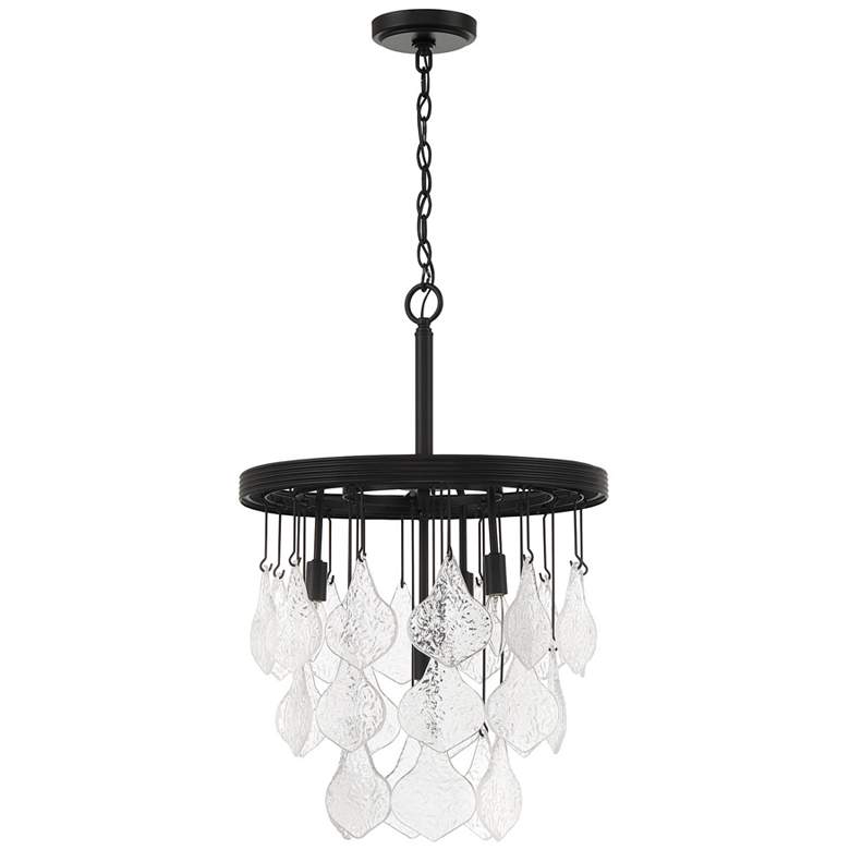 Image 1 Craftmade Vesi 18" Wide Black and Crystal Ring Chandelier