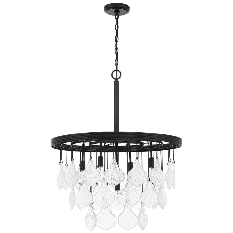 Image 1 Craftmade Vesi 26" Wide Black and Crystal Ring Chandelier