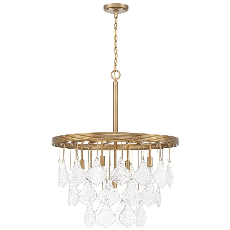 Image 1 Craftmade Vesi 26" Wide Brass Finish Crystal Waterfall Chandelier