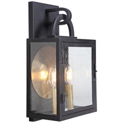 Craftmade Wolford 15 3/4" High Matte Black Outdoor Lantern Wall Light