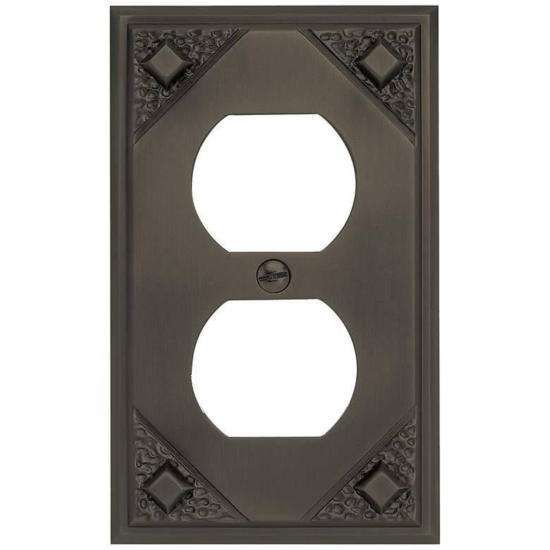 Image 1 Craftsman Collection Aged Bronze Double Outlet Wall Plate