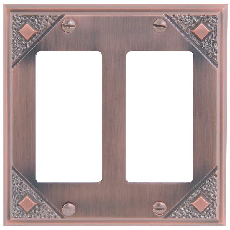Image 1 Craftsman Collection Copper Double Rocker Wall Plate