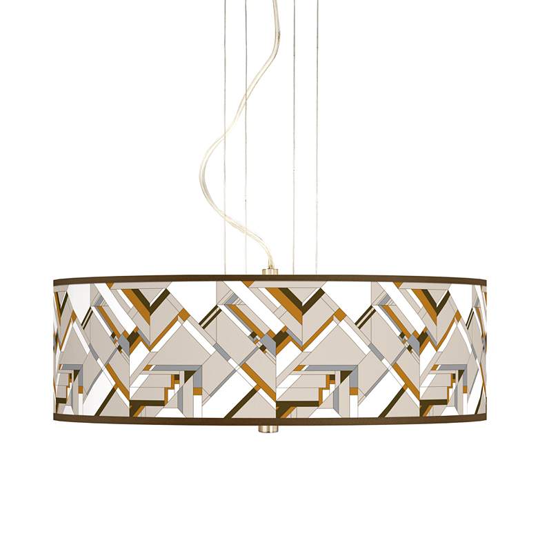 Image 1 Craftsman Mosaic 20 inch Wide 3-Light Pendant Chandelier