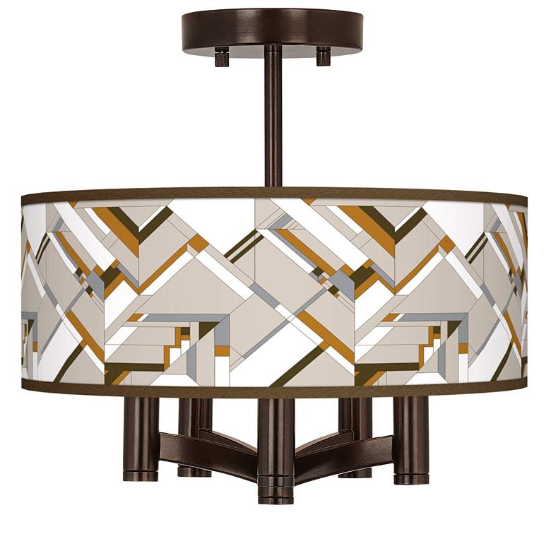 Image 1 Craftsman Mosaic Ava 5-Light Bronze Ceiling Light