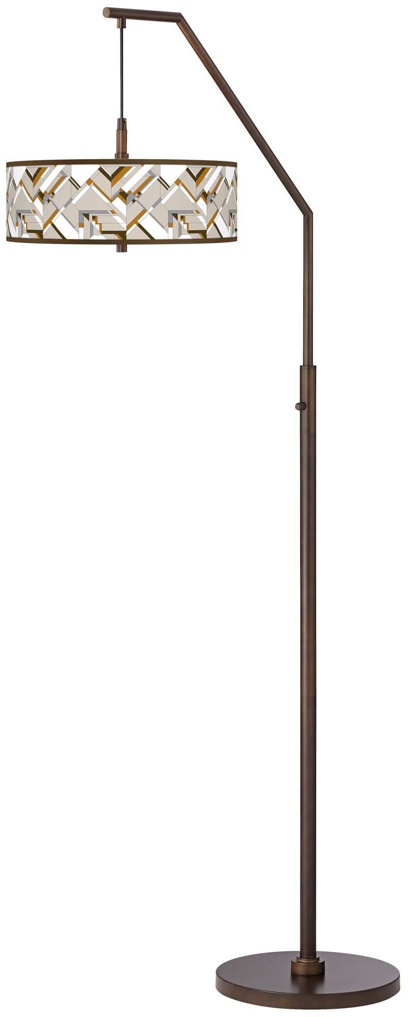Craftsman Mosaic Bronze Downbridge Arc Floor Lamp 65J29 Lamps Plus