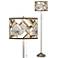 Craftsman Mosaic Brushed Nickel Pull Chain Floor Lamp