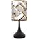 Craftsman Mosaic Giclee Black Droplet Table Lamp
