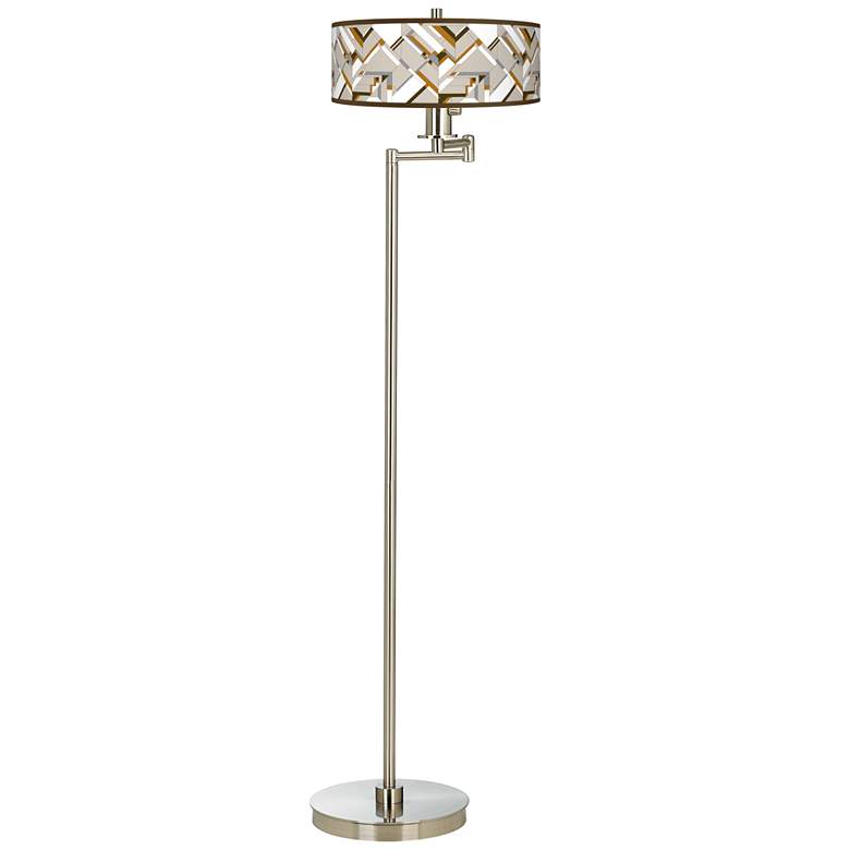 Image 1 Craftsman Mosaic Giclee Energy Efficient Swing Arm Floor Lamp