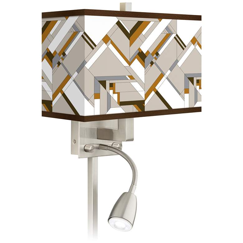 Image 1 Craftsman Mosaic Giclee Glow LED Reading Light Plug-In Sconce