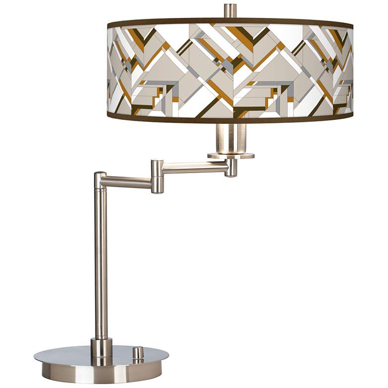 Image 2 Craftsman Mosaic Giclee Modern LED Adjustable Swing Arm Desk Lamp