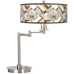 Craftsman Mosaic Giclee Modern LED Adjustable Swing Arm Desk Lamp