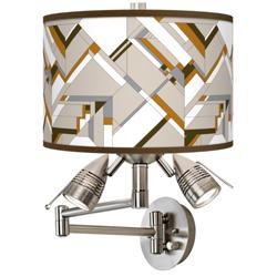 Craftsman Mosaic Giclee Plug-In Swing Arm Wall Lamp