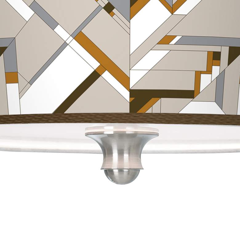 Image 3 Craftsman Mosaic Tapered Drum Giclee Ceiling Light more views