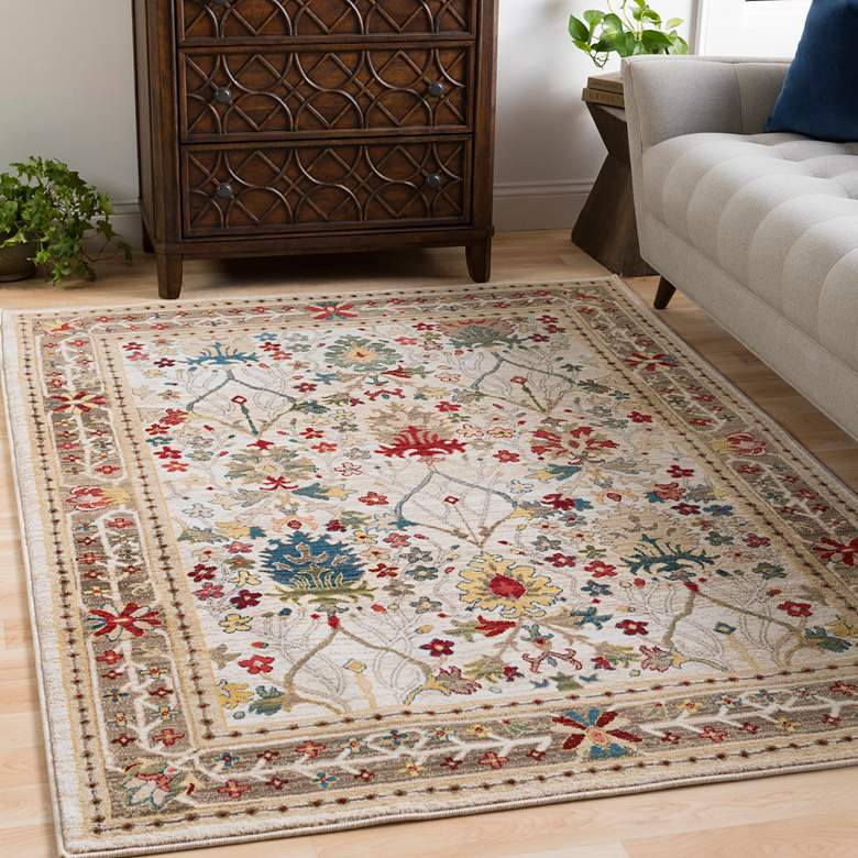 Image 1 Crafty CRT-2311 5'1"x7'5" Dark Red and White Area Rug