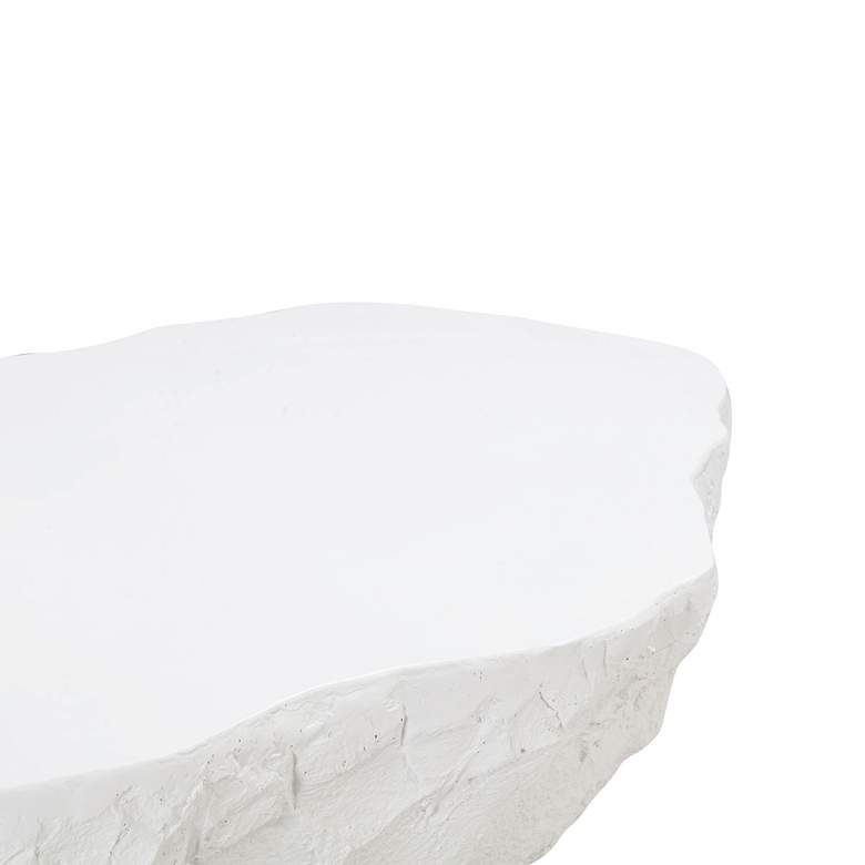 Image 4 Crag 56 inch Wide White Concrete Modern Indoor-Outdoor Coffee Table more views