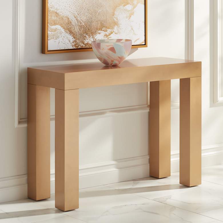 Image 1 Craig 42" Wide Modern Gold Finish Console Table