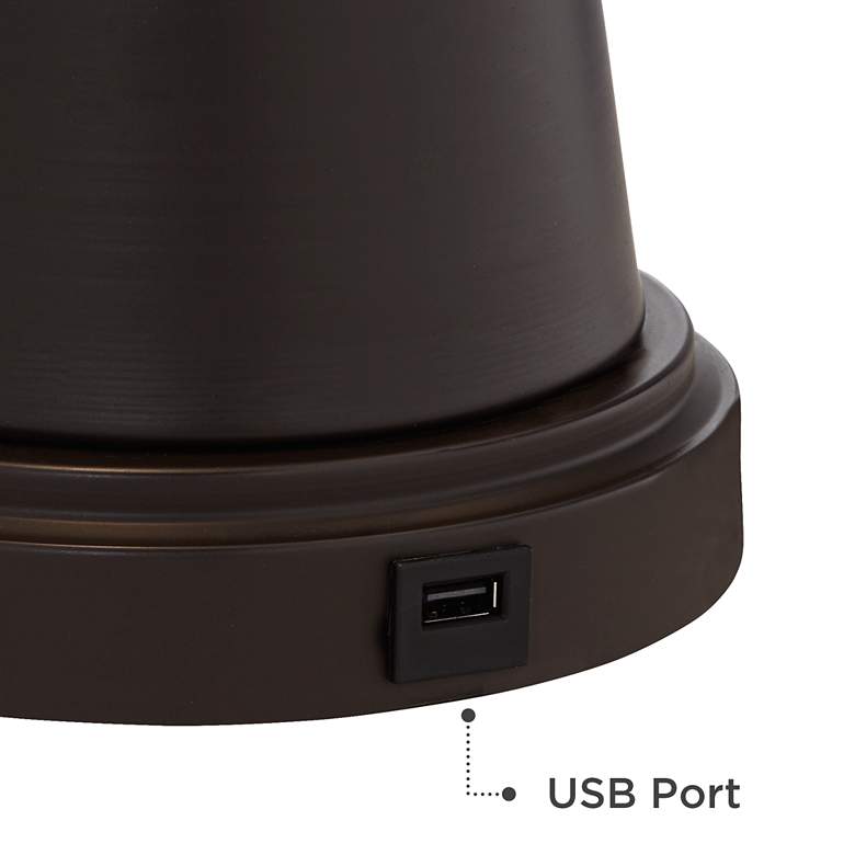 Craig Bronze Table Lamps Set of 2 with USB Ports more views