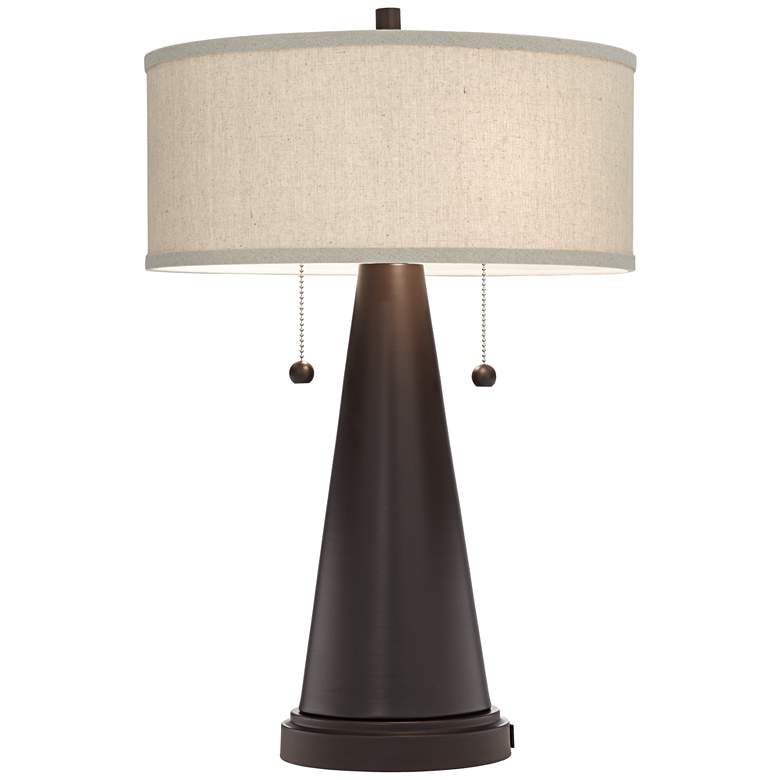 Craig Bronze Table Lamps Set of 2 with USB Ports more views