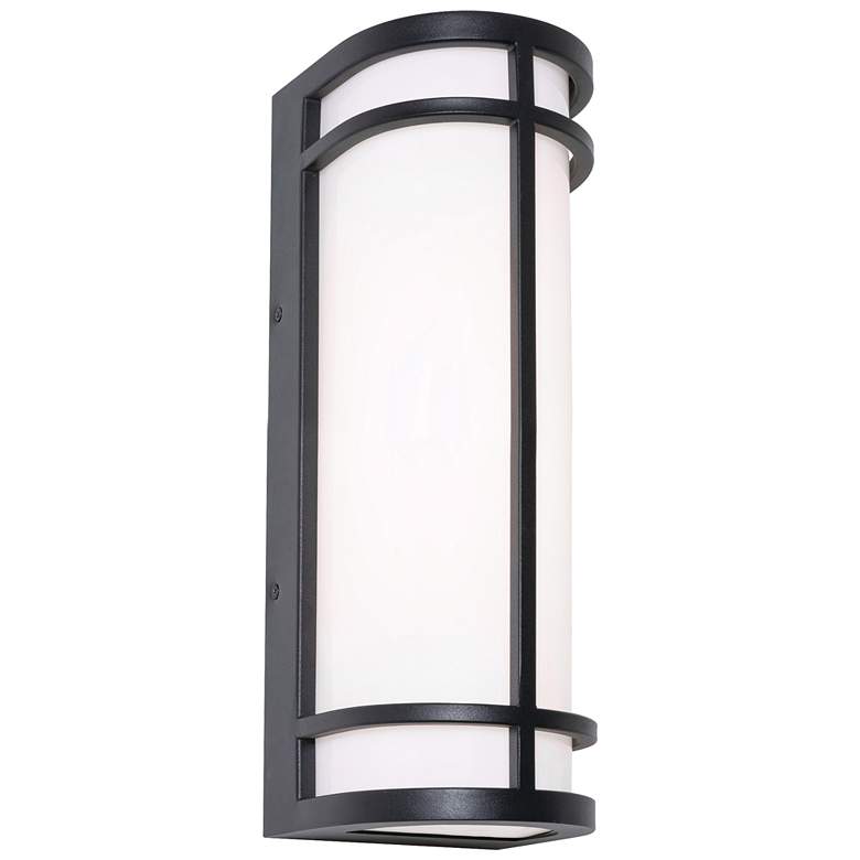 Image 1 Crain 16" High Black LED Outdoor Sconce
