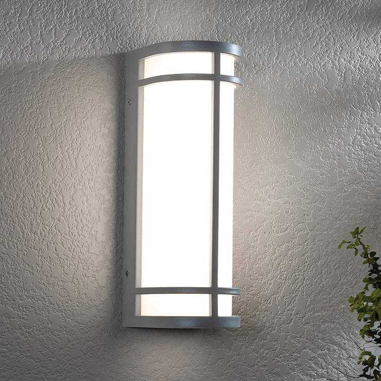 Image 1 Crain 16" High Textured Grey LED Outdoor Sconce