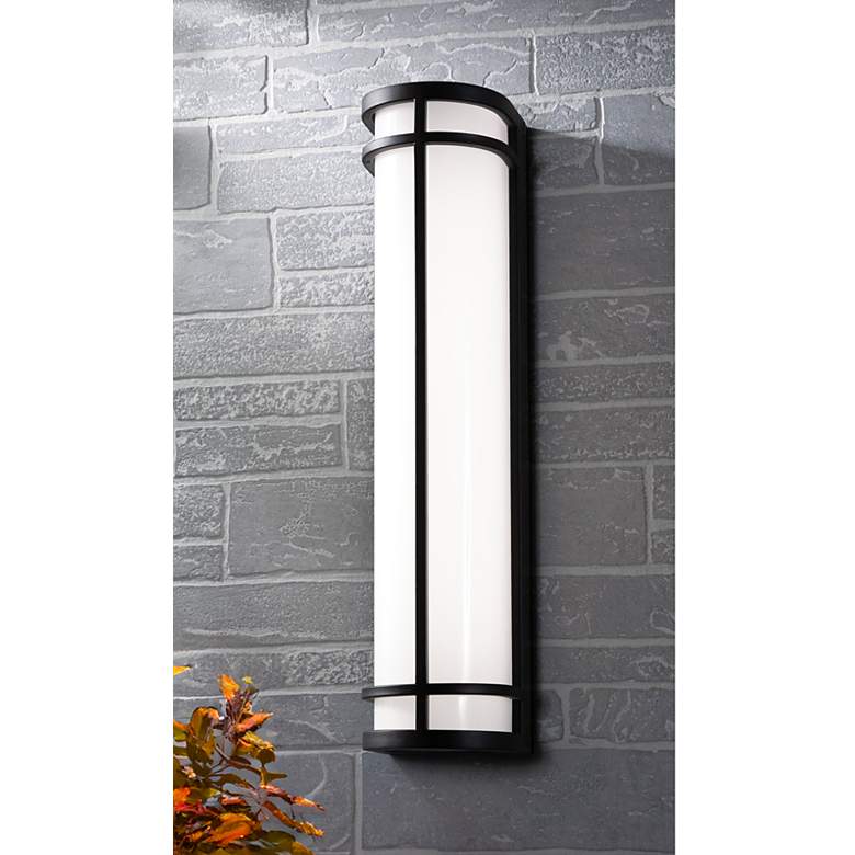 Image 1 Crain 24" High Black LED Outdoor Sconce