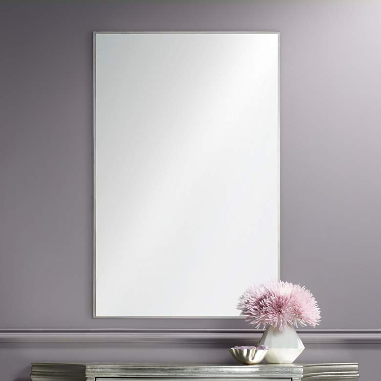 Crake Polished Stainless Steel 24 inch x 36 inch Rectangular Wall Mirror