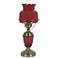 Cranberry Hobnail Glass 22" High Hurricane Table Lamp