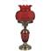 Cranberry Hobnail Glass 23" High Hurricane Table Lamp