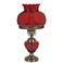 Cranberry Red Hobnail Glass 26" High Hurricane Table Lamp