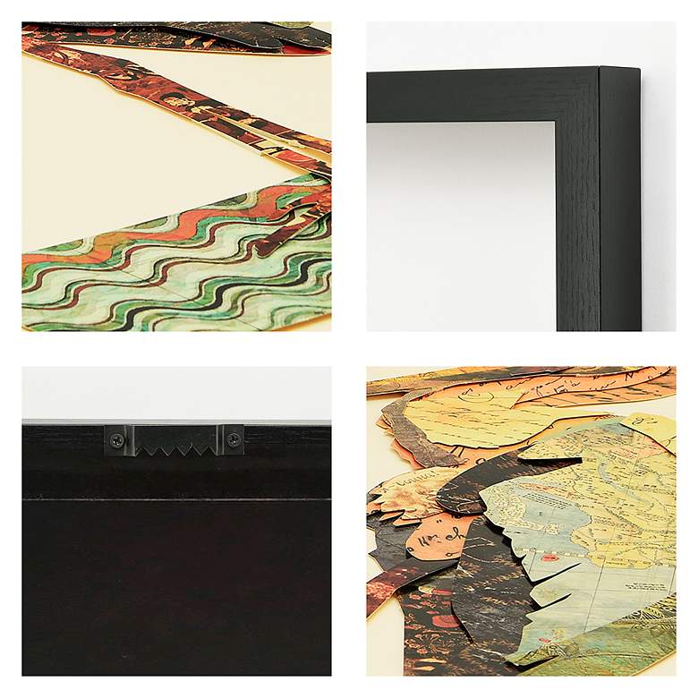 Image 3 Crane 33" High Dimensional Collage Framed Wall Art more views