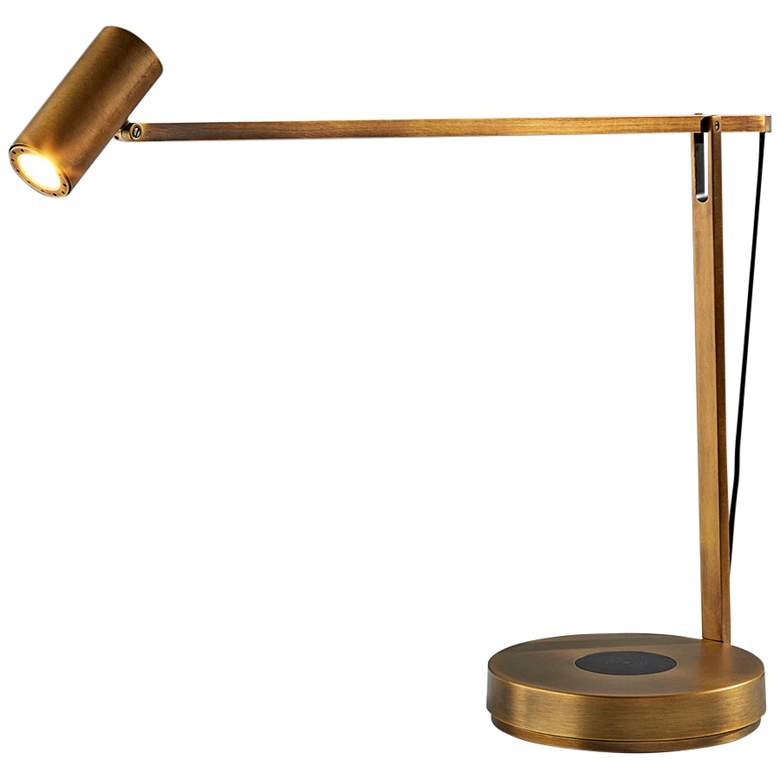 Image 6 Crane Brass Touch Desk Lamp with USB Port Wireless Charging more views