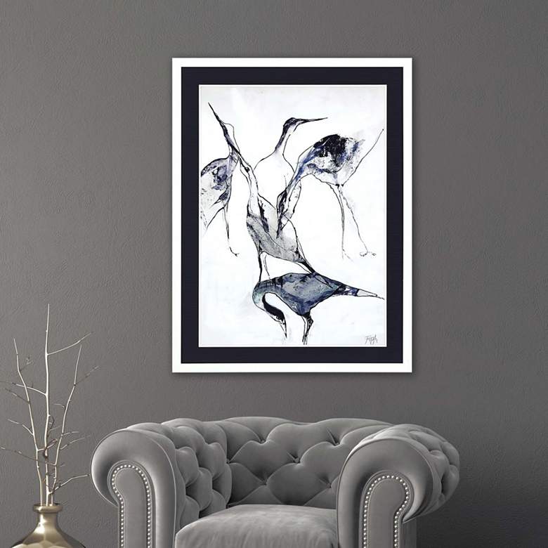Image 1 Crane I 42" High Rectangular Framed Giclee Wall Art
