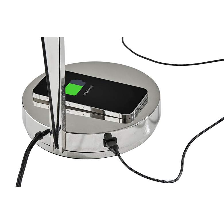Image 6 Crane Nickel Touch Desk Lamp with USB Port Wireless Charging more views
