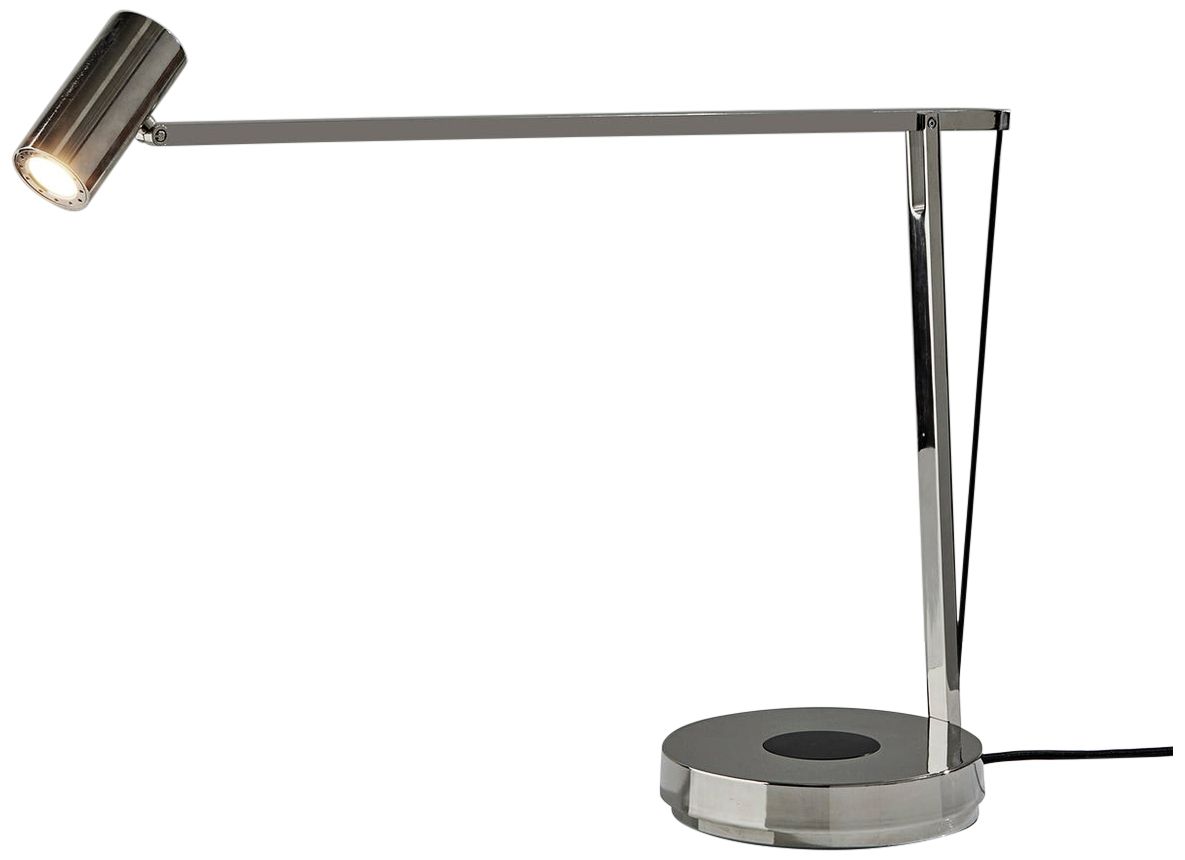 Crane Nickel Touch Desk Lamp with USB Port Wireless Charging