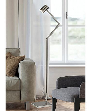 Crane Polished Nickel Metal Touch Task Floor Lamp