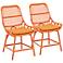 Crane's Landing Orange Outdoor Dining Chairs Set of 2