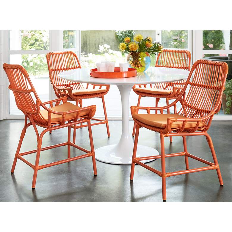 Image 1 Crane&#39;s Landing Orange Outdoor Dining Chairs Set of 2