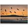 Cranes at Sunset 32" Wide Giclee Metal Wall Art