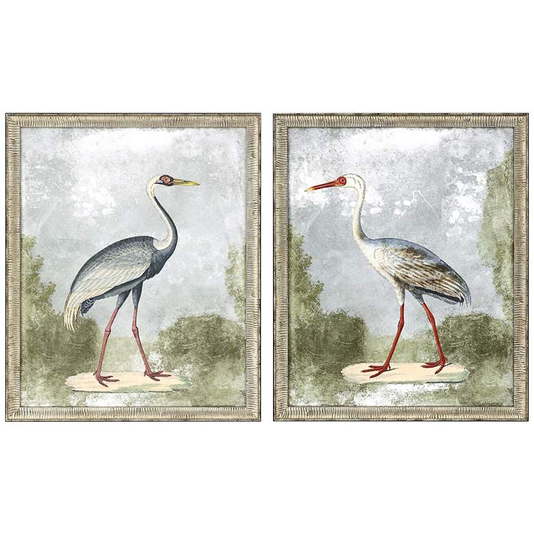 Image 3 Cranes I 33 inch High 2-Piece Framed Giclee Wall Art Set