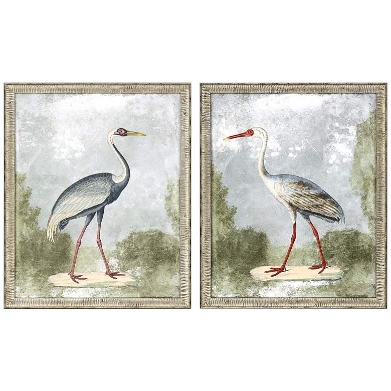 Image 3 Cranes I 33" High 2-Piece Framed Giclee Wall Art Set