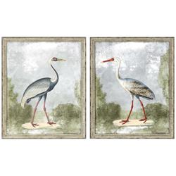 Cranes I 33&quot; High 2-Piece Framed Giclee Wall Art Set