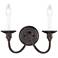 Cranford 13-in W 2-Light Olde Bronze Candle Wall Sconce