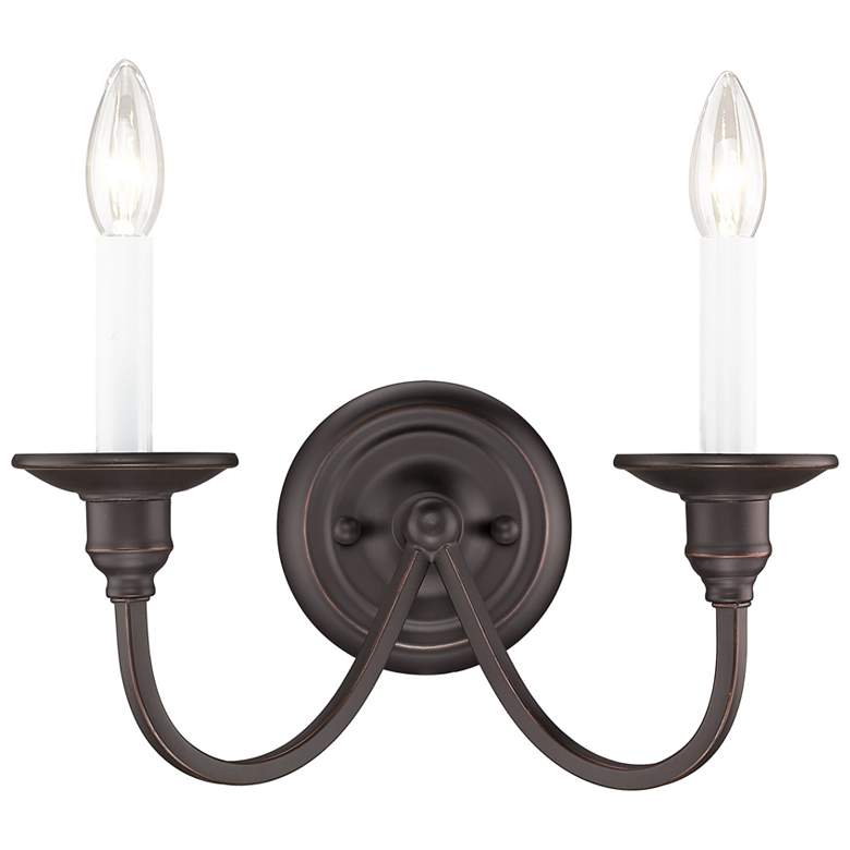 Image 1 Cranford 13-in W 2-Light Olde Bronze Candle Wall Sconce